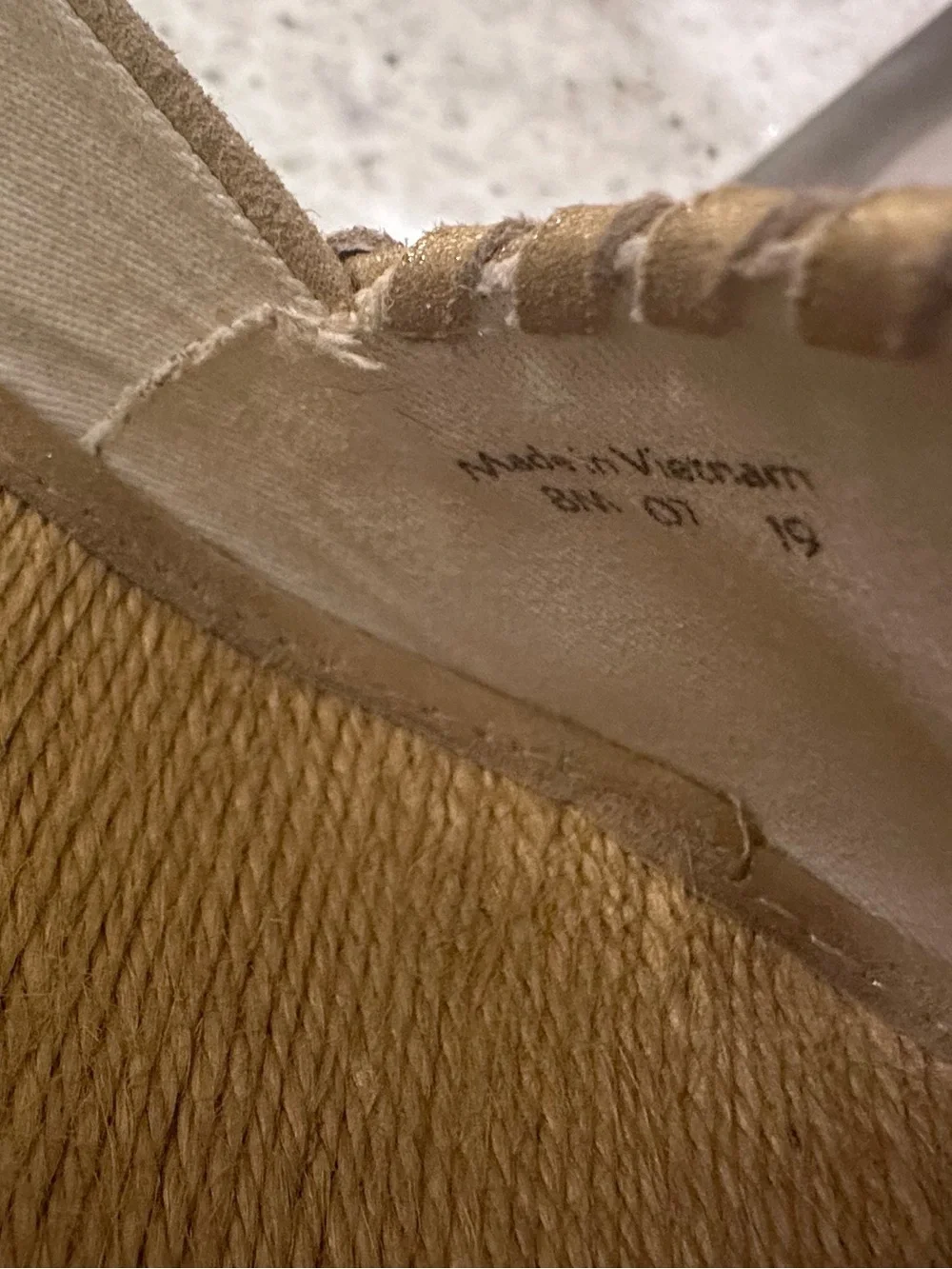 Jack Rogers Palmer Espadrilles Wedge Shoes Country Club Prep Gold Leather Size 8